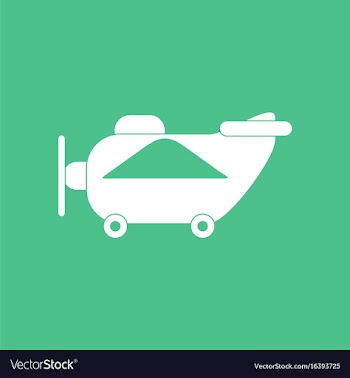 Icon on background retro plane toy vector image