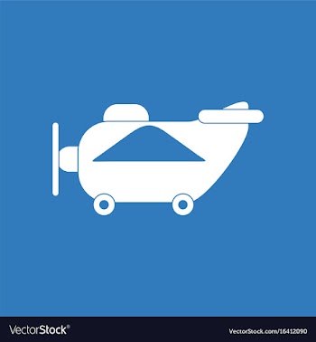 Icon on background retro plane toy vector image