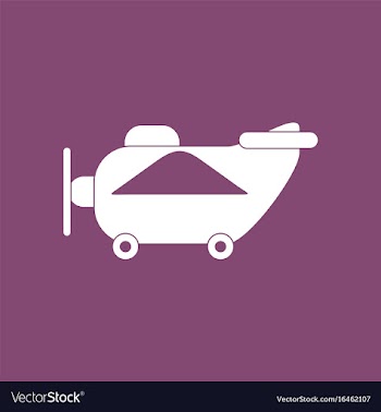 Icon on background retro plane toy vector image