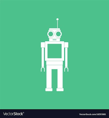 Icon on background robot toy with antenna vector image