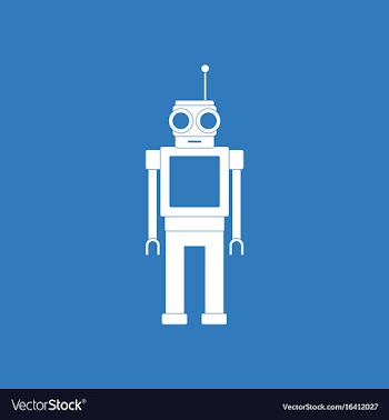Icon on background robot toy with antenna vector image