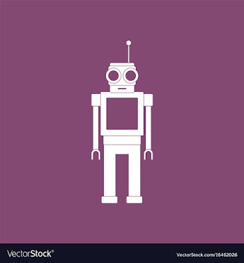 Icon on background robot toy with antenna vector image