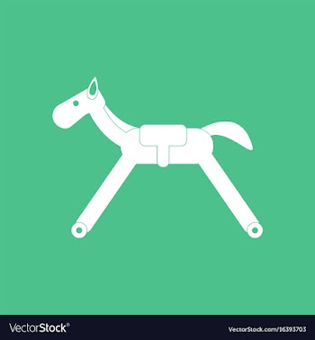 Icon on background rocking horse vector image