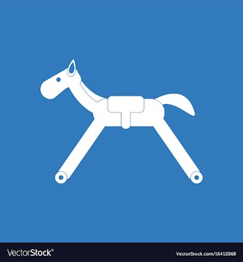 Icon on background rocking horse vector image