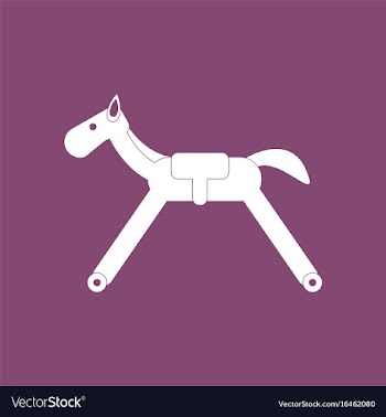 Icon on background rocking horse vector image