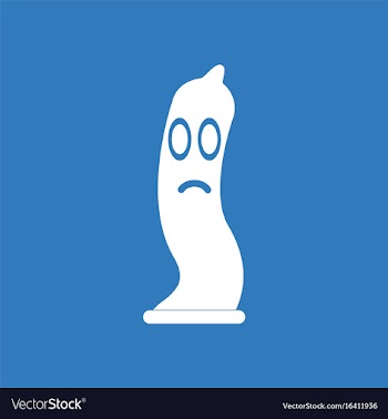 Icon on background sad condom silhouette vector image