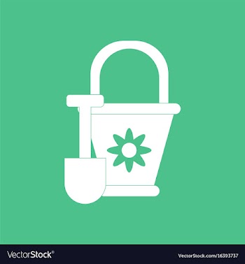 Icon on background shovel and bucket vector image
