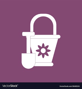 Icon on background shovel and bucket vector image