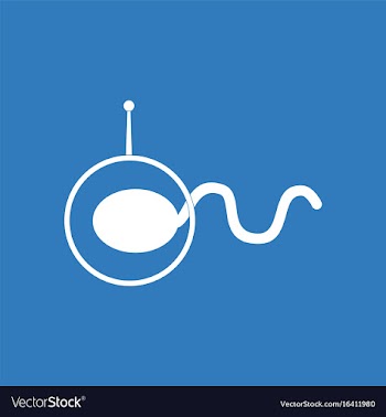 Icon on background spermatozoa in helmet vector image