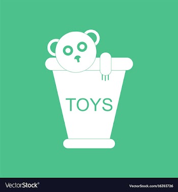 Icon on background teddy bear in bucket vector image