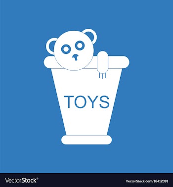 Icon on background teddy bear in bucket vector image