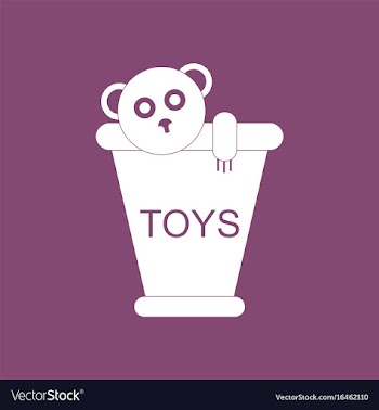 Icon on background teddy bear in bucket vector image