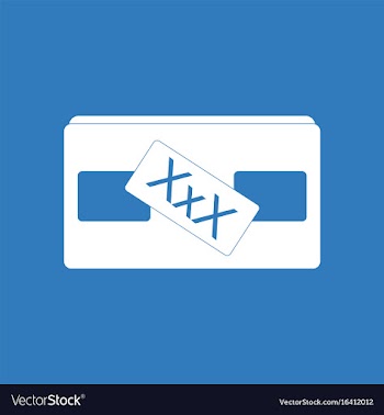 Icon on background videocassette and xxx vector image