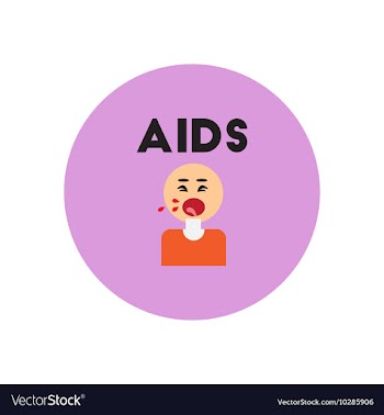Icon on circle various symptoms of AIDS vector image