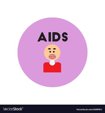Icon on circle various symptoms of AIDS vector image