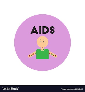 Icon on circle various symptoms of AIDS vector image