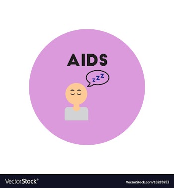 Icon on circle various symptoms of AIDS vector image