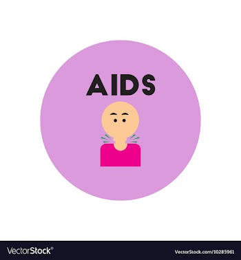 Icon on circle various symptoms of AIDS vector image