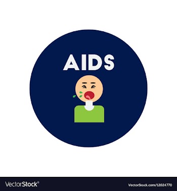 Icon on circle various symptoms of AIDS vector image