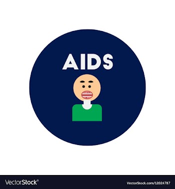 Icon on circle various symptoms of AIDS vector image