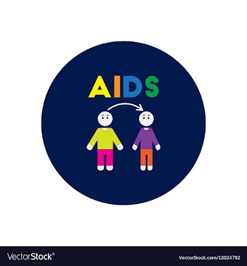 Icon on circle various symptoms of AIDS vector image