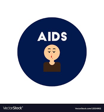 Icon on circle various symptoms of AIDS vector image
