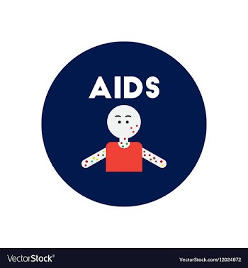 Icon on circle various symptoms of AIDS vector image