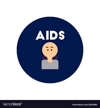 Icon on circle various symptoms of AIDS vector image