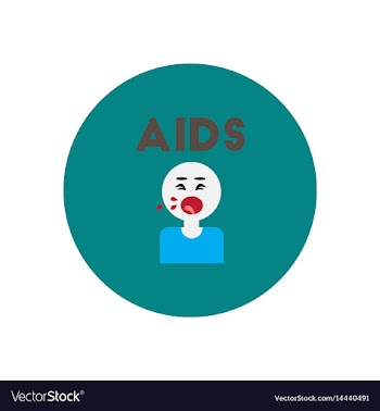 Icon on circle various symptoms of aids vector image