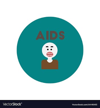 Icon on circle various symptoms of aids vector image