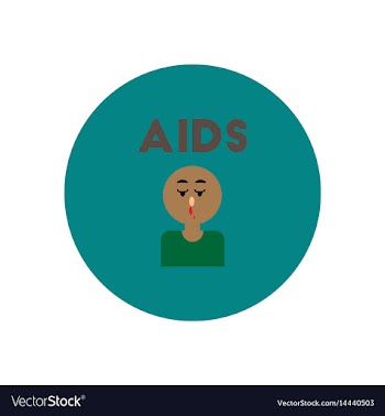 Icon on circle various symptoms of aids vector image