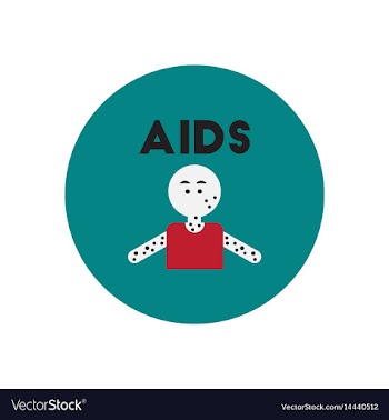 Icon on circle various symptoms of aids vector image