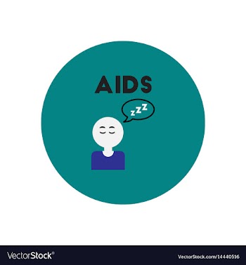 Icon on circle various symptoms of aids vector image