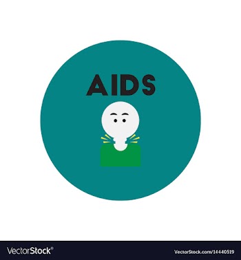 Icon on circle various symptoms of aids vector image