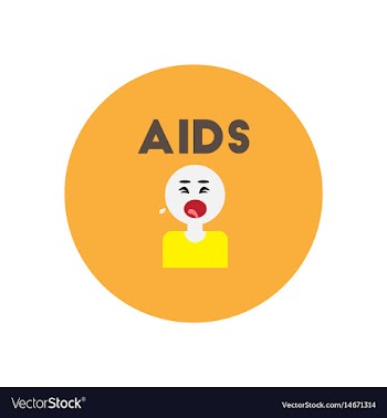 Icon on circle various symptoms of aids vector image