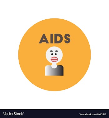 Icon on circle various symptoms of aids vector image