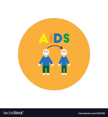 Icon on circle various symptoms of aids vector image