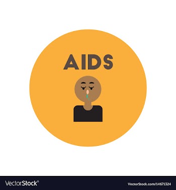 Icon on circle various symptoms of aids vector image