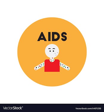 Icon on circle various symptoms of aids vector image