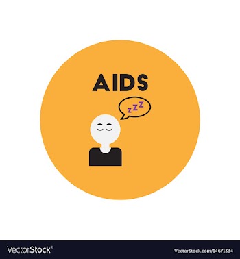Icon on circle various symptoms of aids vector image