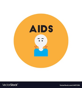 Icon on circle various symptoms of aids vector image