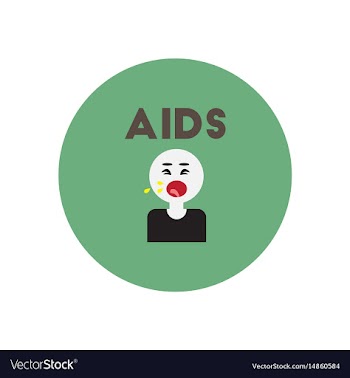 Icon on circle various symptoms of aids vector image
