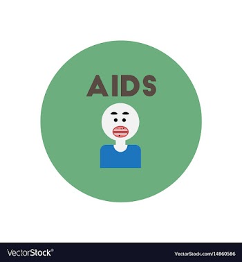 Icon on circle various symptoms of aids vector image