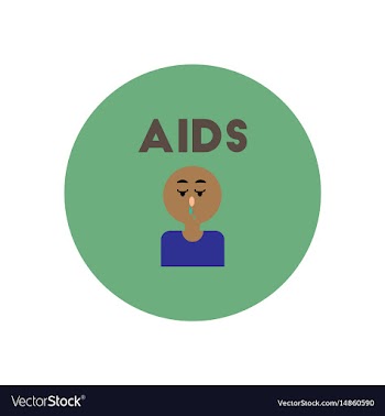 Icon on circle various symptoms of aids vector image
