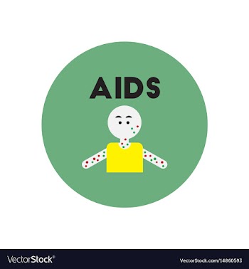 Icon on circle various symptoms of aids vector image