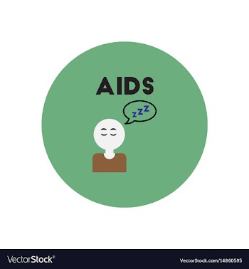 Icon on circle various symptoms of aids vector image