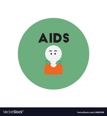 Icon on circle various symptoms of aids vector image