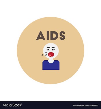 Icon on circle various symptoms of aids vector image