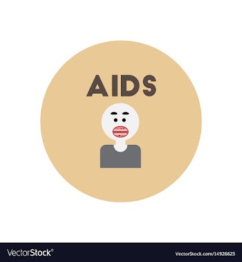Icon on circle various symptoms of aids vector image