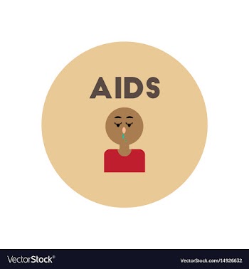 Icon on circle various symptoms of aids vector image
